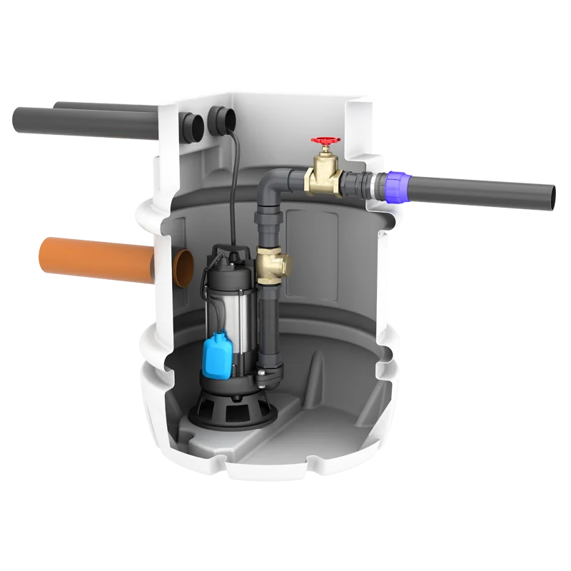 MagnaPro 650-1000 macerator packaged pumping station for grey and foul water, 165L capacity, 14m lift UK.