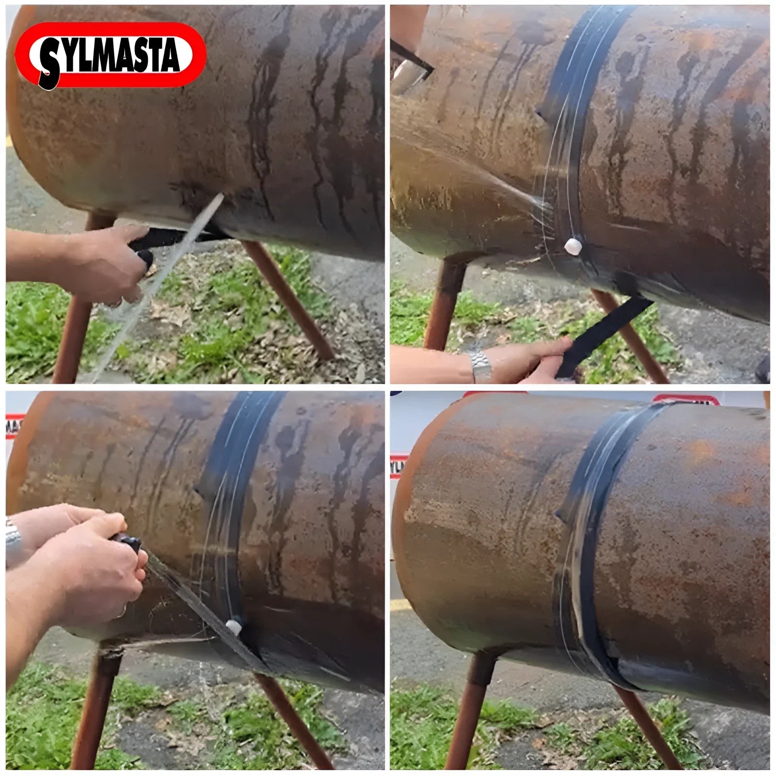 SylPad Pressure Resistance Multiplier installed between Wrap & Seal layers on a large diameter pipe repair