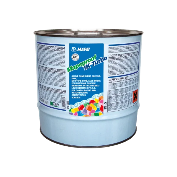 Mapei Mapeproof 1K Turbo Surface Membrane 10Kg – fast-drying, solvent-free moisture barrier for screeds up to 97% RH