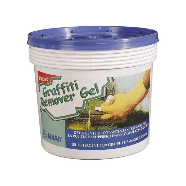 "WallGard Graffiti REMOVER GEL gel detergent for removing graffiti from untreated surfaces, with biodegradable solvents for safe and effective cleaning."
