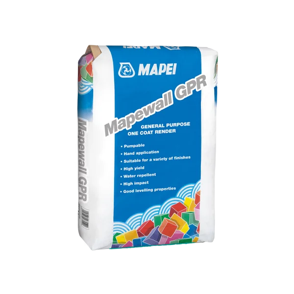 25kg bag of MAPEWALL GPR render for levelling and finishing masonry surfaces