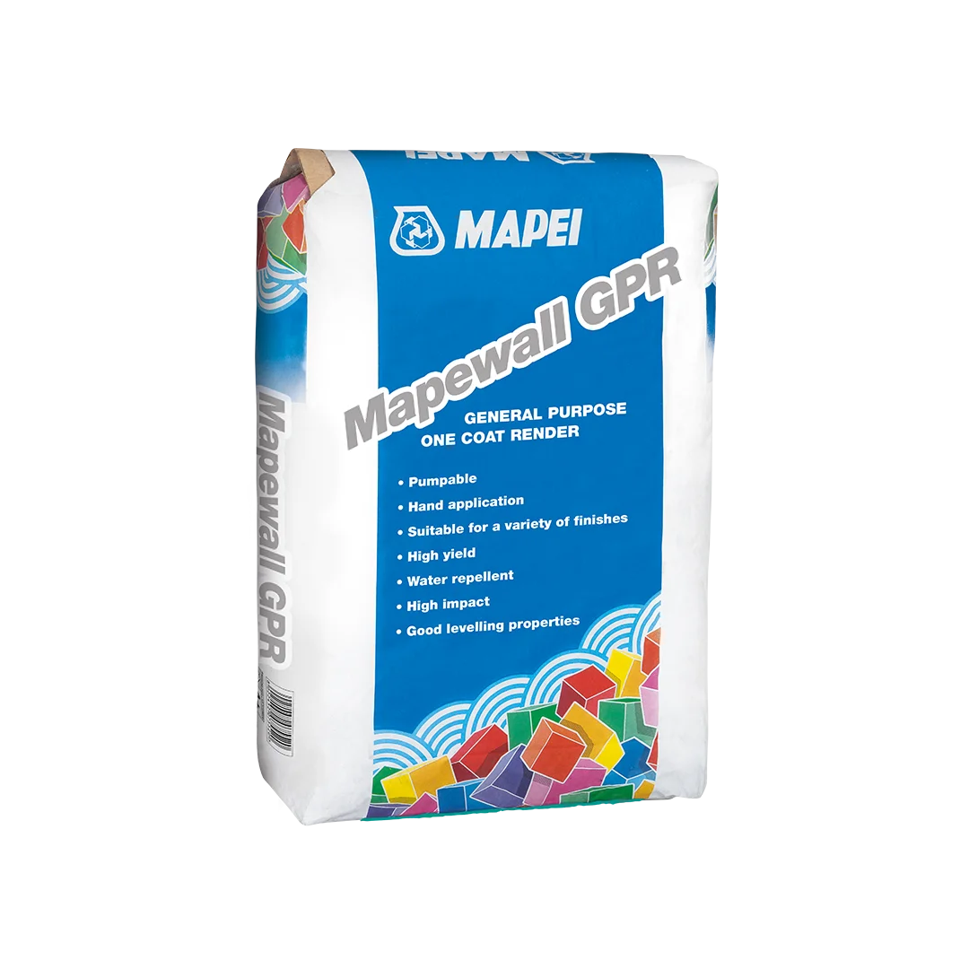 25kg bag of MAPEWALL GPR render for levelling and finishing masonry surfaces