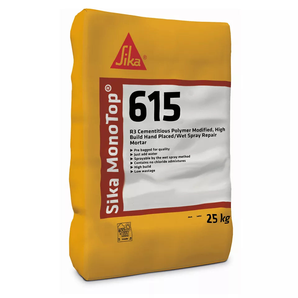 Sika MonoTop 615 concrete repair mortar product bag packaging