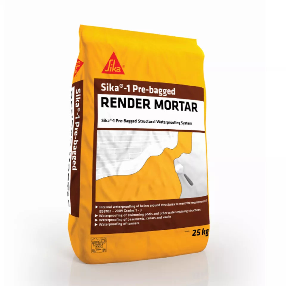 Sika 1 Pre bag Render Mortar waterproofing render product packaging