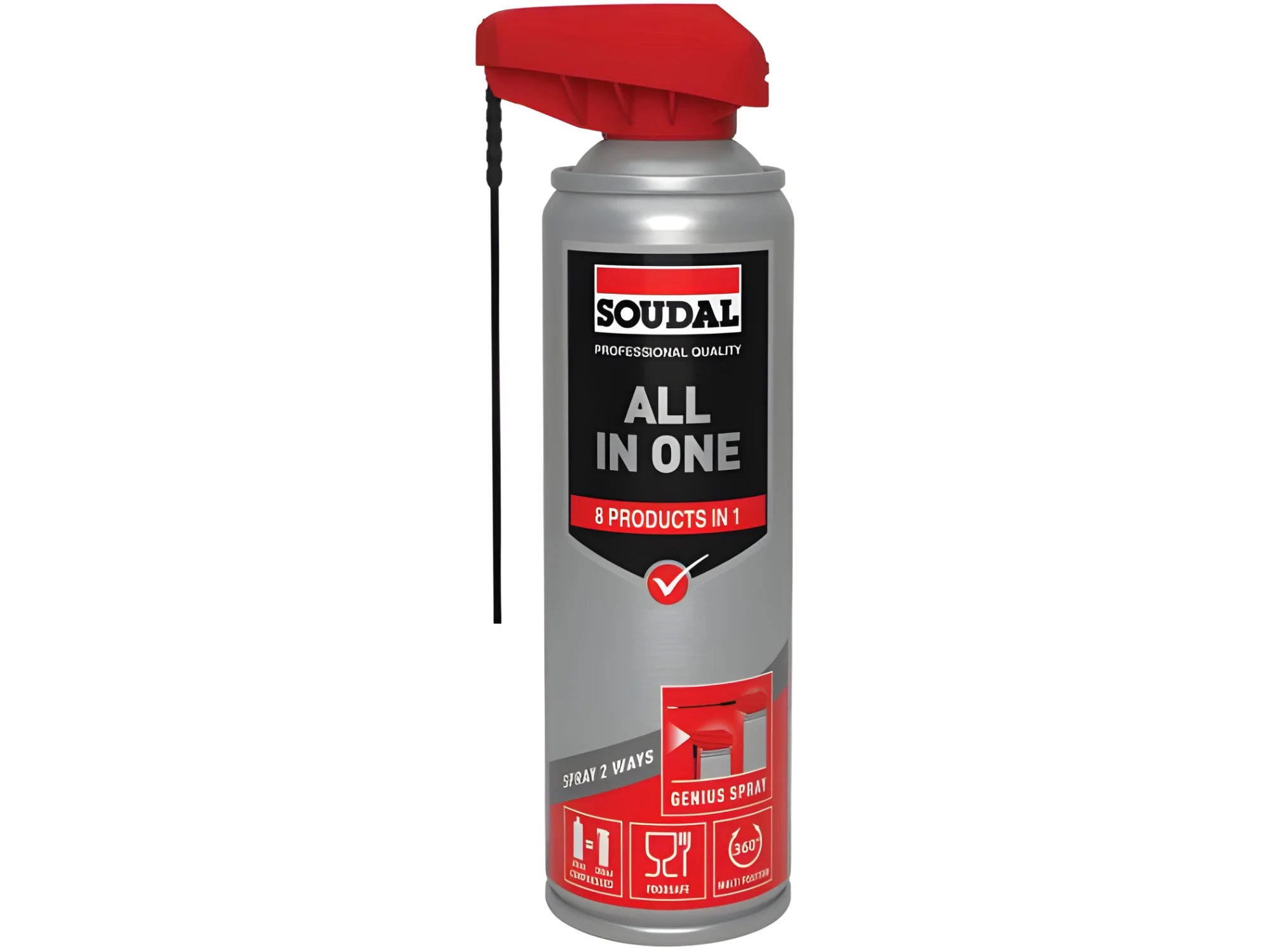 Soudal ALL IN ONE - GENIUS SPRAY genius-range lubricant, Soudal gap filler, gap filling, gap sealant, gap-filller,