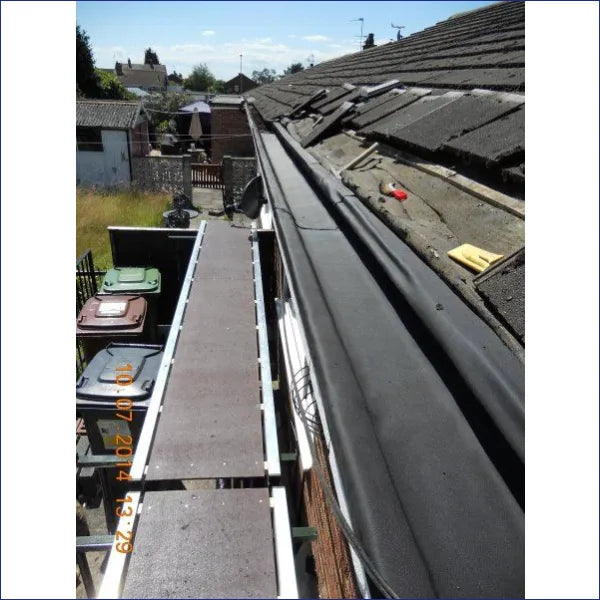 This RESITRIX® EPDM Gutter Lining Kit has a self adhesive backing for ease of installation and has a life expectancy of up to 50 years! EPDM rubber membranes are UV, Ozone and Infrared stable so will not crack, blister or peel. The gutter lining membrane is bonded using the primer, detail work and lengths over 10 metres are joined using an electric hot air gun.