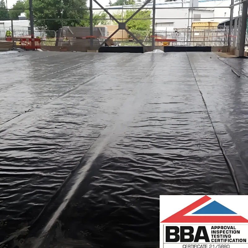proofex total gas barrier membrane roll black and white reinforced polyethylene radon and methane protection