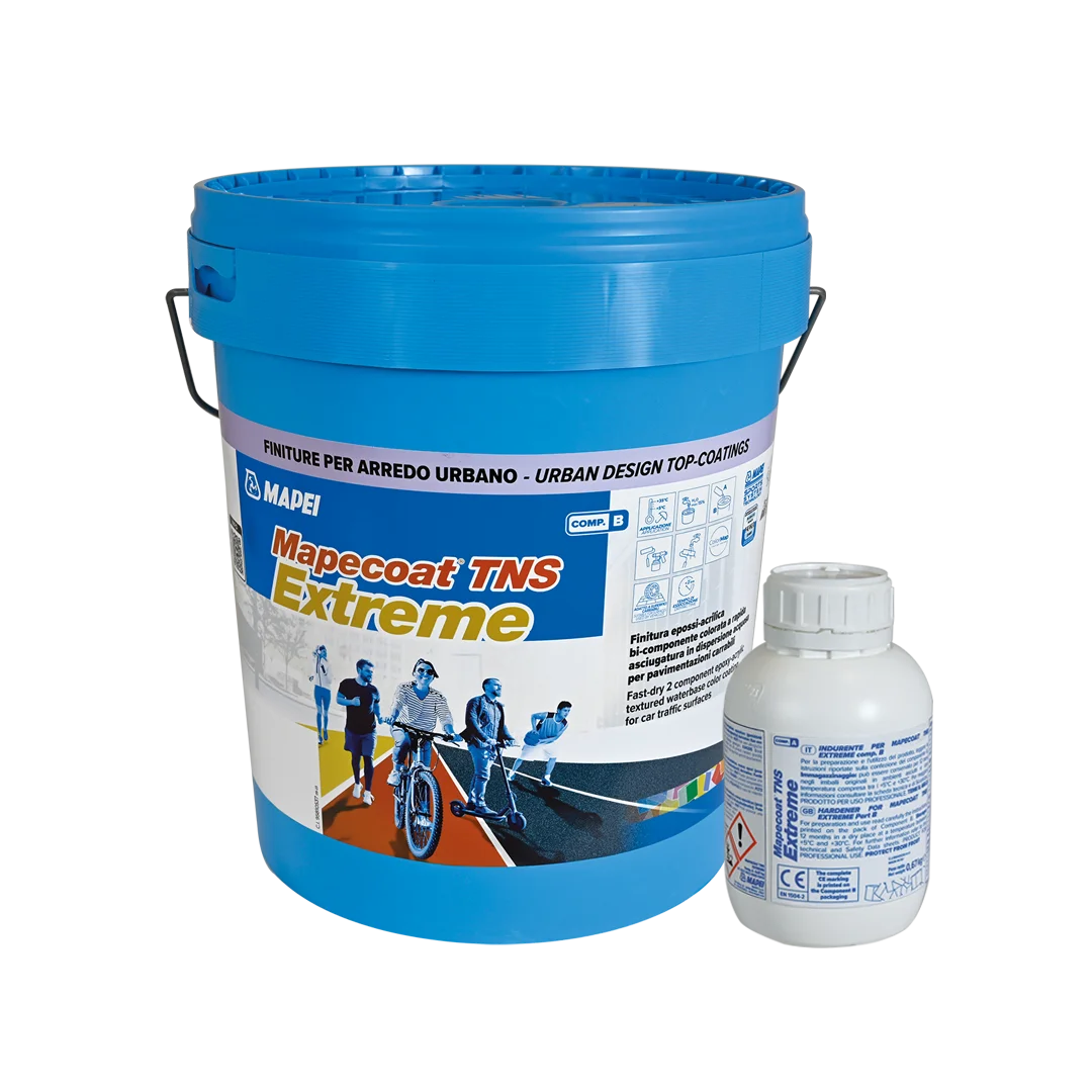 MAPECOAT TNS EXTREME applied on a concrete driveway for vehicle use, showing high-traction textured finish in a customized color