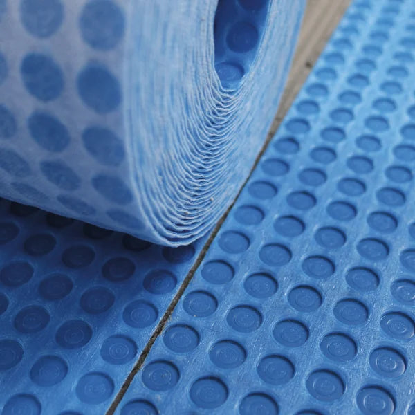 Mapeguard UM 35 waterproofing and anti-fracture uncoupling membrane roll for ceramic and stone tile installations.