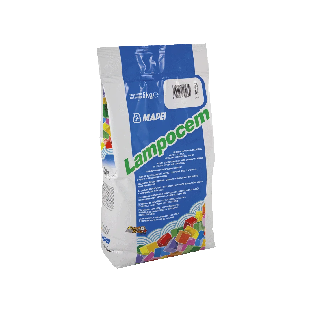 Bag of Mapei Lampocem – rapid-setting, shrinkage-free hydraulic binder for concrete and masonry fixings