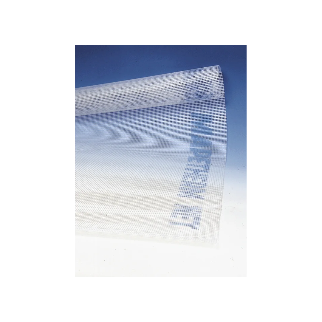 Close-up of MAPETHERM NET, an alkali-resistant glass fibre mesh used for reinforced skimming layers in façade repairs and thermal insulation systems.