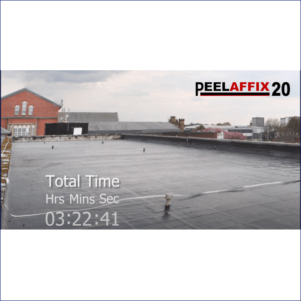 PEELAFFIX20 is a self-adhesive EPDM waterproofing membrane composed of vulcanised EPDM synthetic rubber and a side that is fully adhesive. The self-adhesive side is preserved by a white-coloured silicone film.  Applications: All waterproofing, metal roofs, flat and sloping wooden roofs, bitumen, pir panels and other roofs, including all types of gutters and window frames.  No primer required for wood or indeed most substrates.