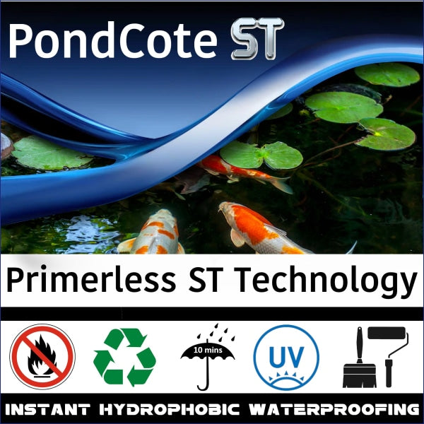 PondCote pond paint is an easy to apply (pond and fish friendly). As single component pond paint it can be applied to practically any surface to seal and line a pond or water feature.