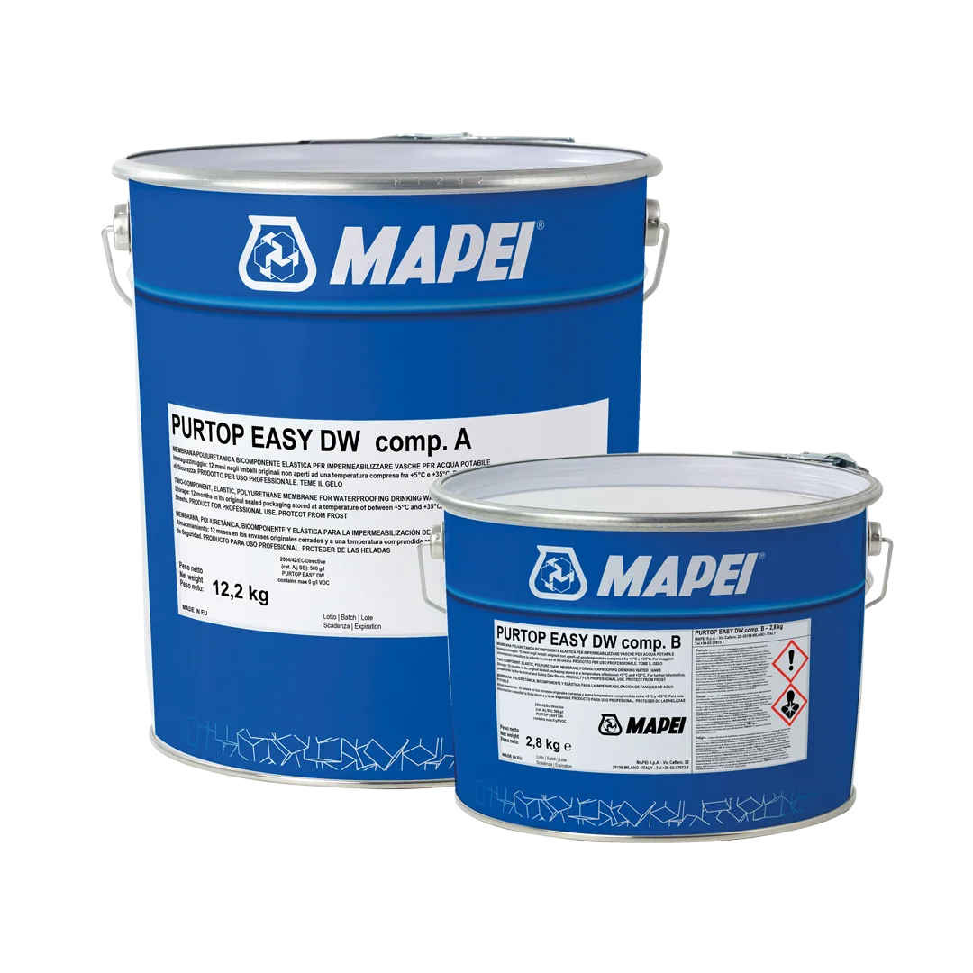 Purtop Easy DW WRAS Approved Polyurea Roof Paint Mapei Certified for Potable Water, Concrete Tank Waterproofing,