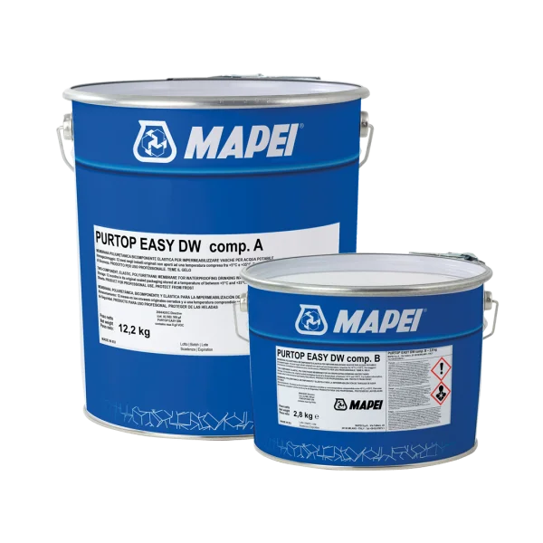 Purtop Easy DW WRAS Approved Polyurea Roof Paint Mapei Certified for Potable Water, Concrete Tank Waterproofing,