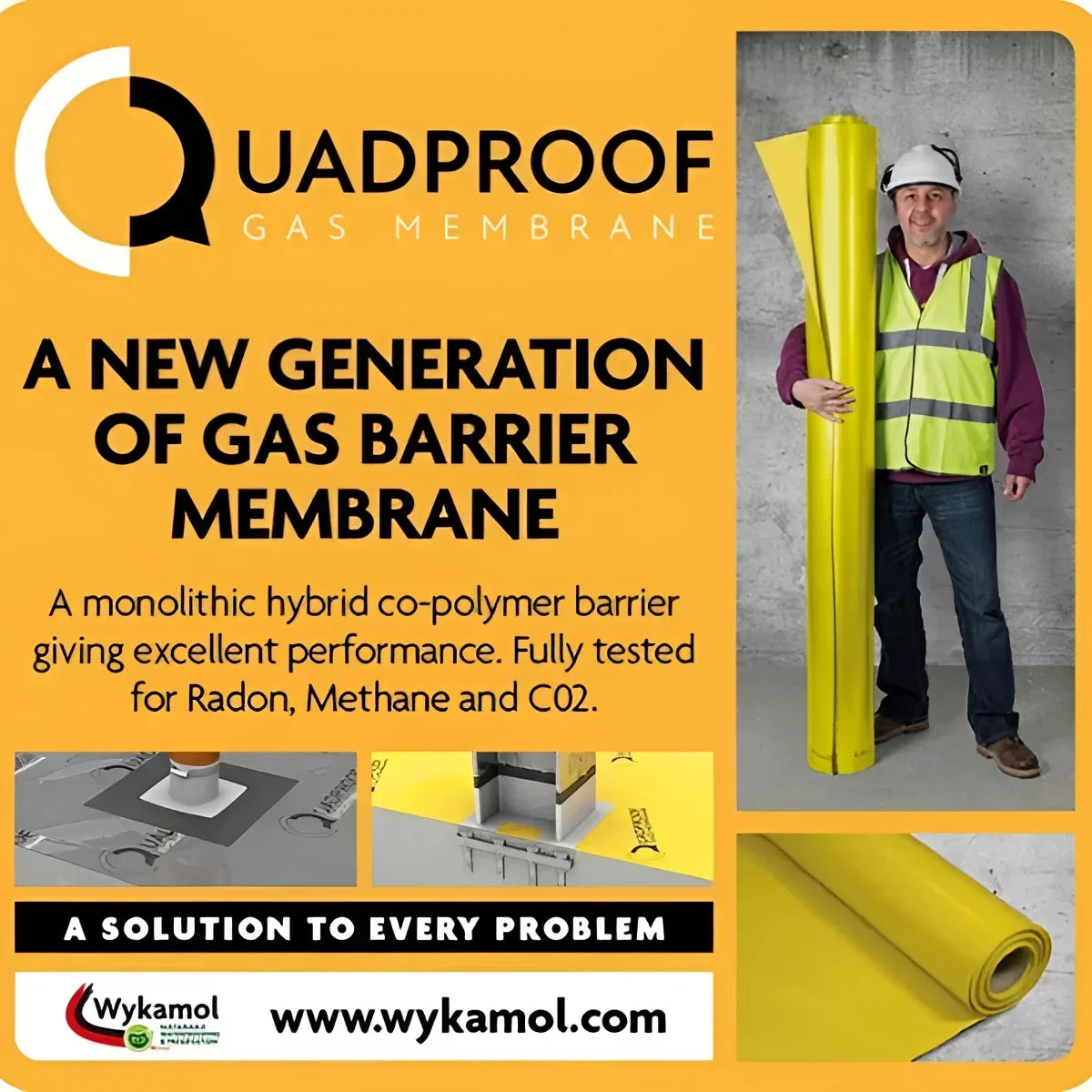 Quadproof Gas Barrier Membrane for Building Wykamol External Type A Waterproofing, gas, Gas Barrier, gas barrier