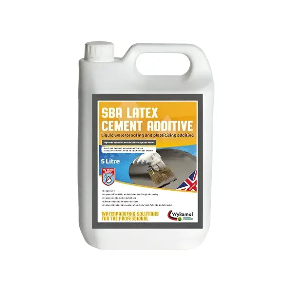 White plastic container of SBR Latex Chemical and Water Resistance Additive for construction