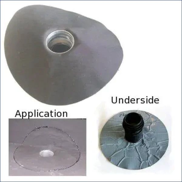 Used For: Resitrix Self Adhesive EPDM drain outlets are used to join a downpipe to the EPDM membrane where the drain runs through the roof deck.