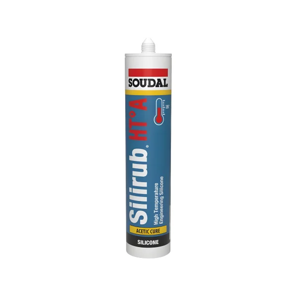 Soudal Silirub HT-A High Temperature Acetoxy Silicone Soudal chimeny sealant, fire-range, fireplace sealant, gap