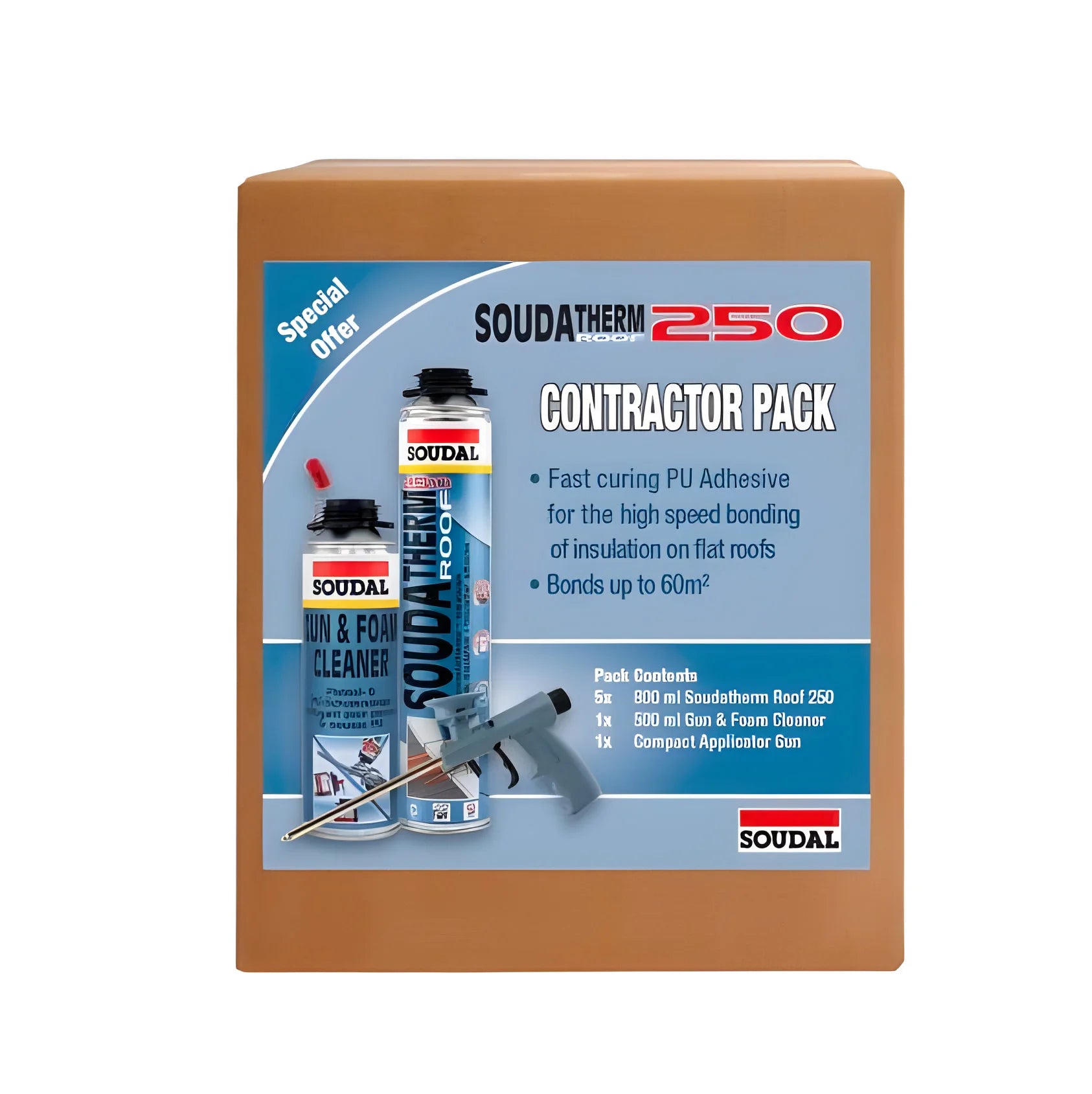 Soudal Soudatherm Roof 250* Combi-box Applicator Pack PU Soudal Adhesive, gap filler, gap filling, gap sealant,