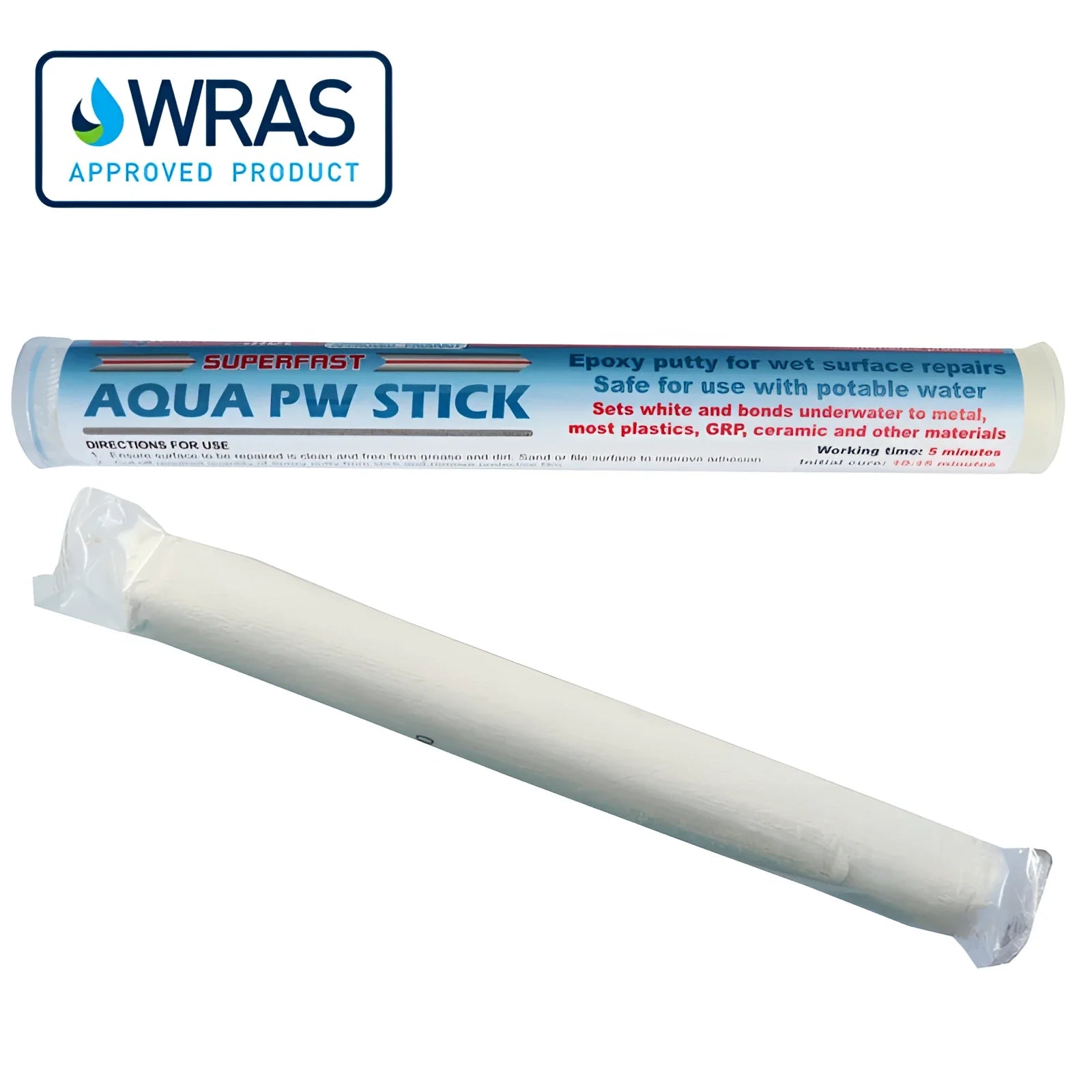 Superfast Aqua Epoxy Putty Stick Sylmasta drinking water, potable water, Sylmasta Metal Repair, WRAS Approved