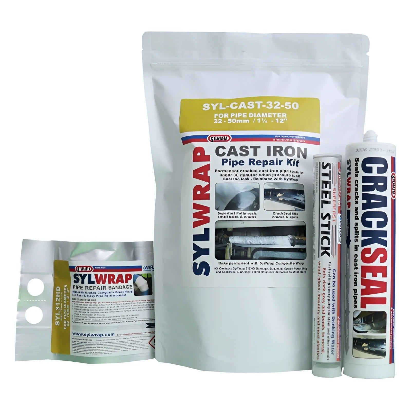 SylWrap Cast Iron Pipe Repair Kit Sylmasta Contractor Case, iron pipe repair, Multiple Repairs, Pipe Repair, Sylmasta