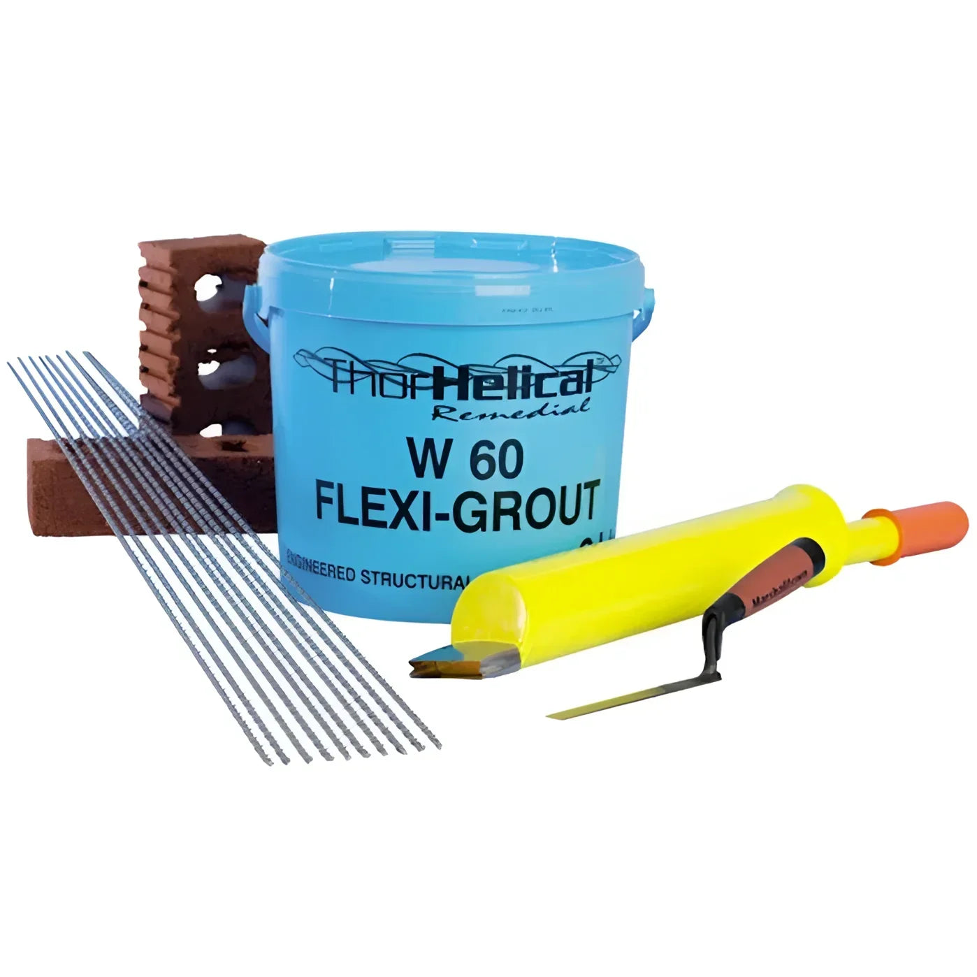 Thor Crack Kit for Professional Wall Stitching Repair Helical Cavity Wall Ties, Cementitious Grout, crack Sticking