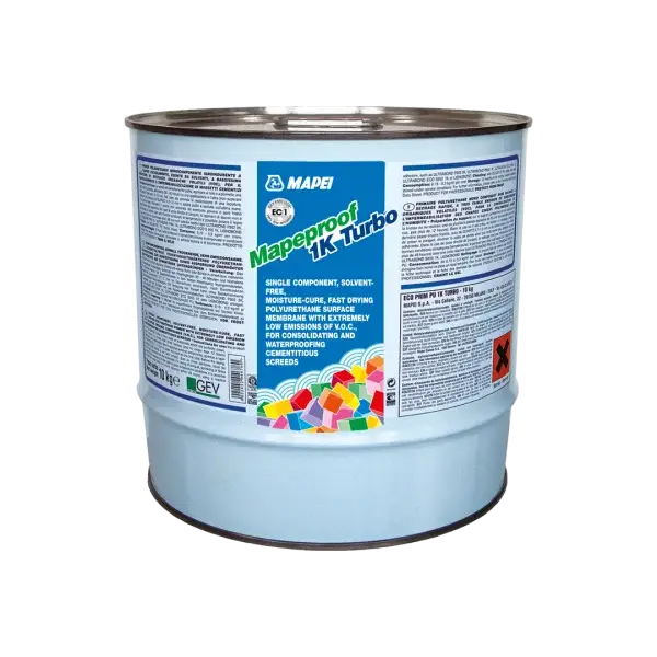Mapei Mapeproof 1K Turbo Surface Membrane 10Kg – fast-drying, solvent-free moisture barrier for screeds up to 97% RH