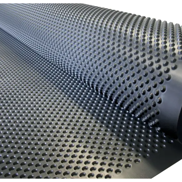 Perforated metal sheet with circular holes featured in Newton 508 Eco Floor Membrane