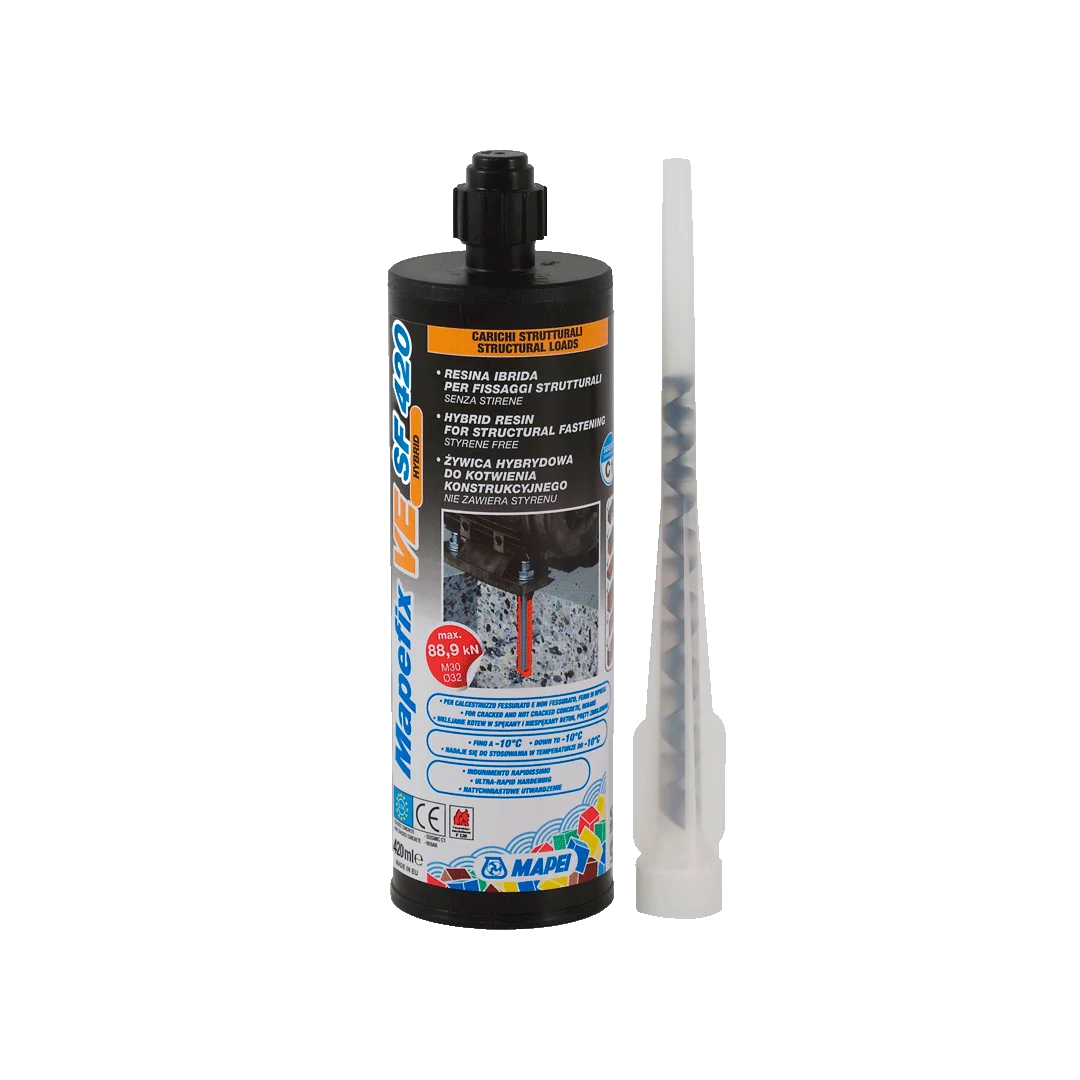 Mapefix VE SF Structural Chemical Anchor for Building Pros Concrete Fixings, Construction Anchoring, Cracked Concrete