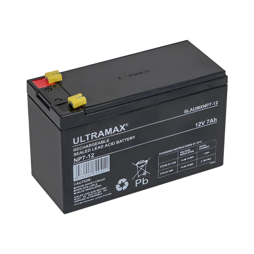 Replacement 12V, 7Ah battery for 24V backup systems. Ensures reliable power during outages. Two batteries required for full system installation.