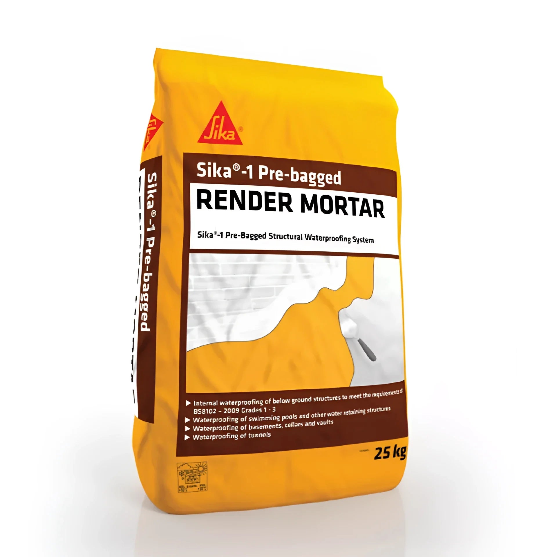 Sika 1 Pre bag Render Mortar waterproofing render product packaging