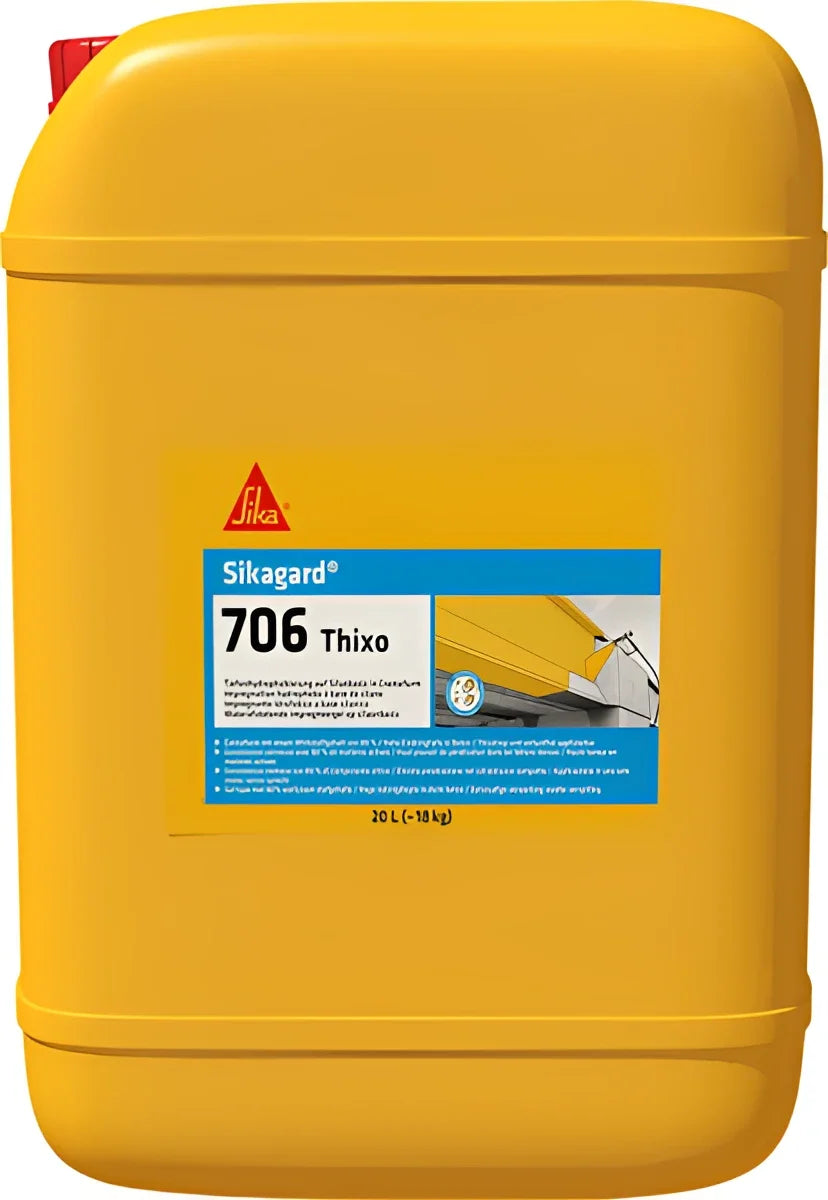 Sikagard 706 Thixo 18kg silane-based waterproofing cream for concrete and masonry protection against water ingress, chloride attack and freeze-thaw damage.