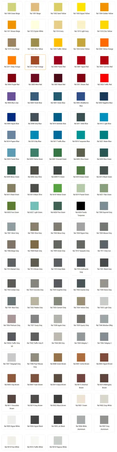 RAL Colour Options