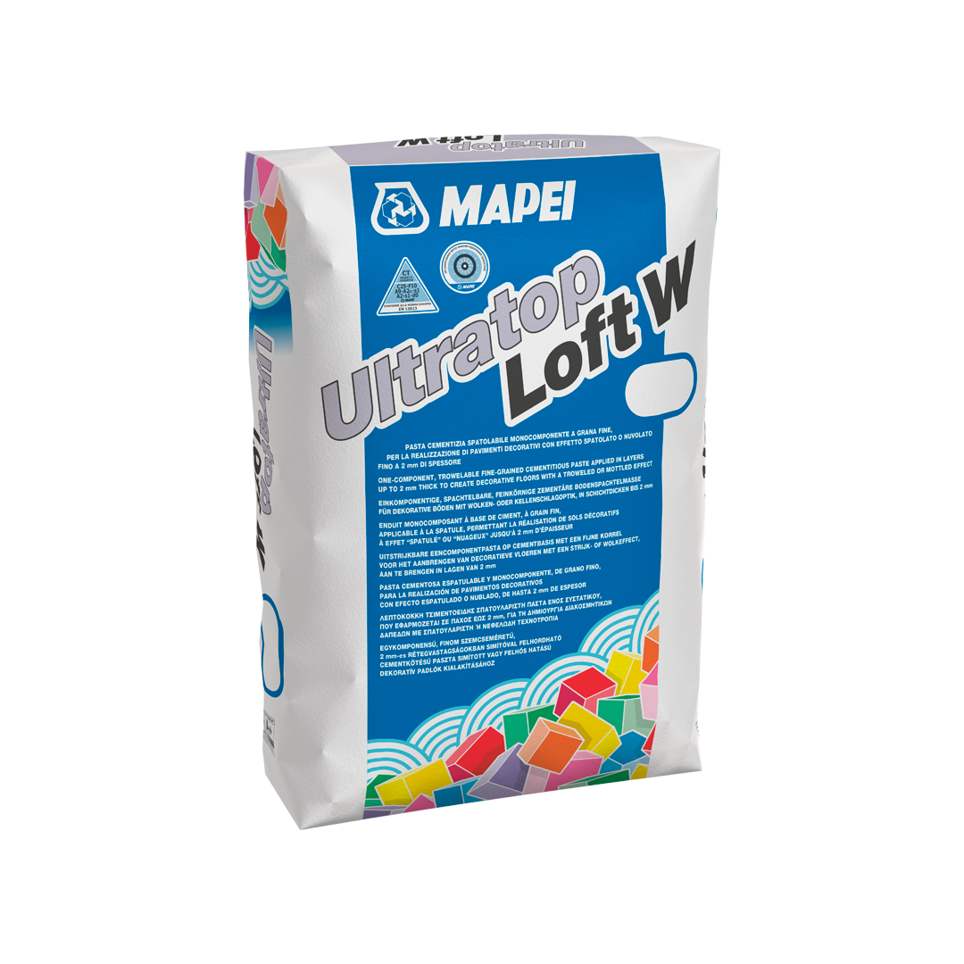 “ULTRATOP LOFT W fine-textured decorative cementitious paste for floors and walls – smooth trowel finish”