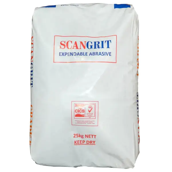 White 25kg bag of ScanGrit expendable abrasive material for Antislip applications