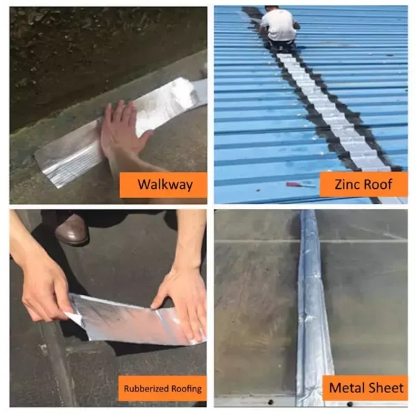 20m flashing tape, aluminium reinforced tape, aqua build, butyl tape, caravan repair tape
