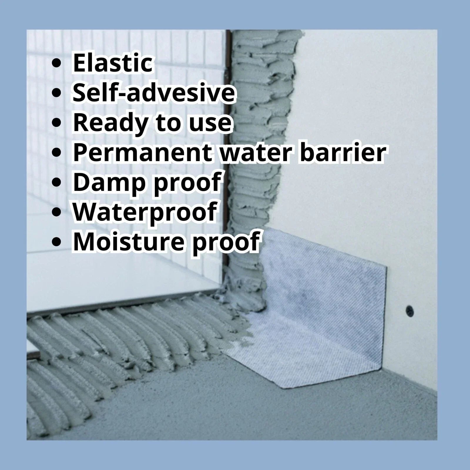 80m waterproof tape, air leakage tape, aqua build, butyl tape, concrete sealing tape