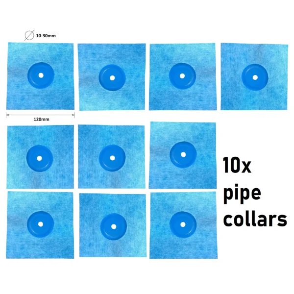 aqua build, balcony waterproofing, drain pipe sealing, elastic pipe collars, pack of 10 pipe collars