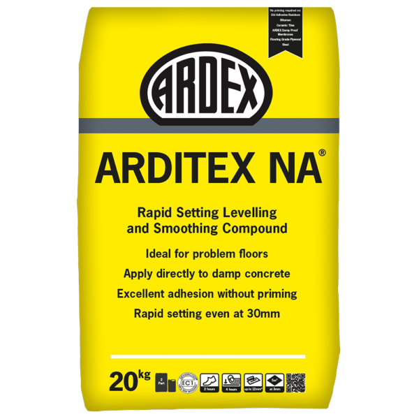 Bag of Arditex NA Powder 20kg for rapid-setting leveling and smoothing applications