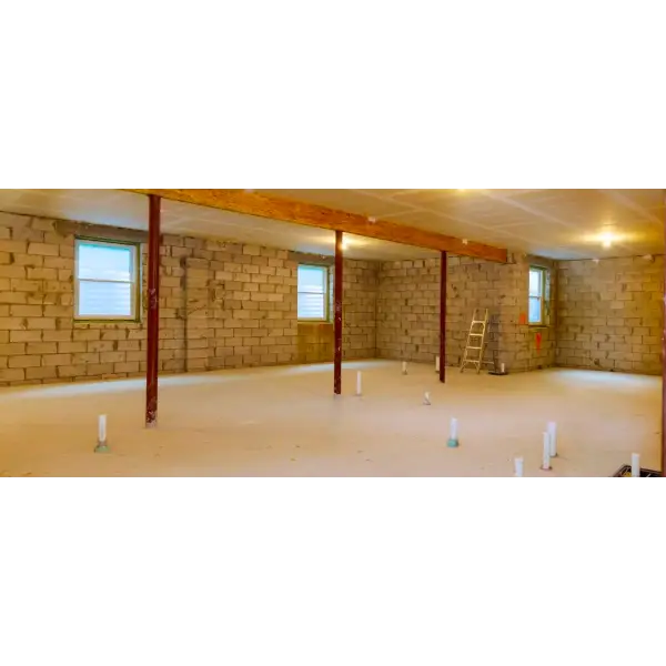 Unfinished basement interior featuring Basement Kit 4m x 4m 3m High Wall