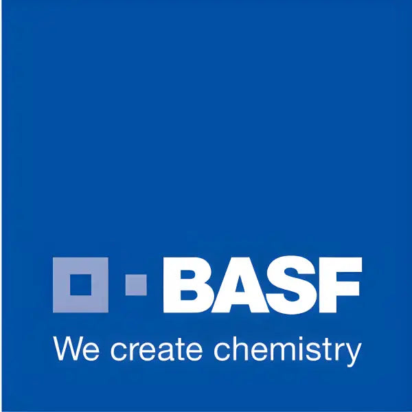 BASF logo with We create chemistry slogan on blue background for Elastocoat C product