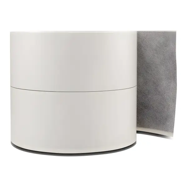 White cylindrical container with lid for Butyband Fleece product packaging