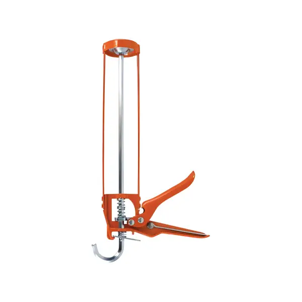 Orange Cartridge Gun Skeleton with metal frame and trigger mechanism for efficient caulking