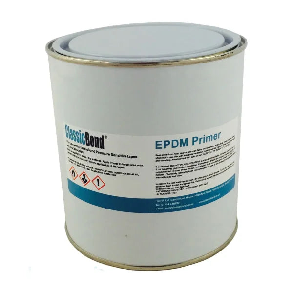 Used For: Rubber Primer used to bond tapes and accessories to EPDM Rubber membrane i.e. EPDM Rubber membrane to:  9" Elastoform 6" Cover Tape 3" Splice Tape Pipe boot  Internal Drain using 9" Elastoform etc