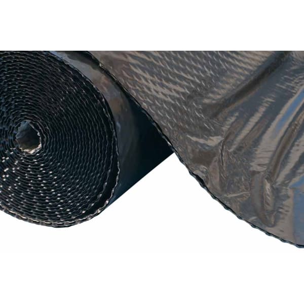 Rolled black dimpled underlayment for Clever Shield CM8 Geotextile Membrane