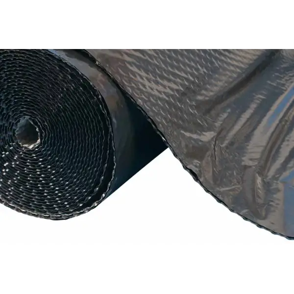 Rolled black dimpled underlayment for Clever Shield CM8 Geotextile Membrane