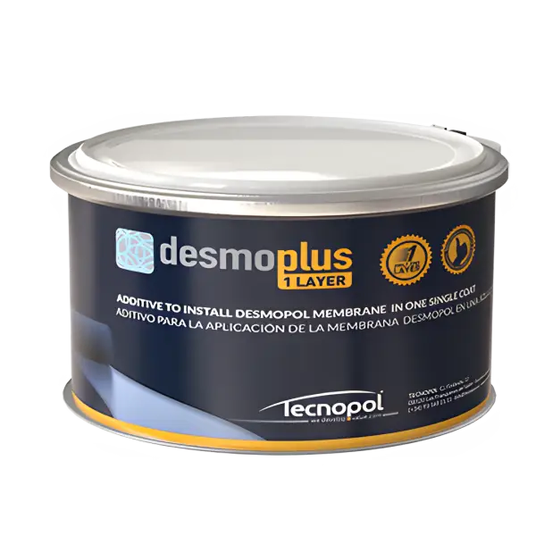 Black cylindrical Desmoplus Layer adhesive container by Tecnopol for Desmopol Accelerator