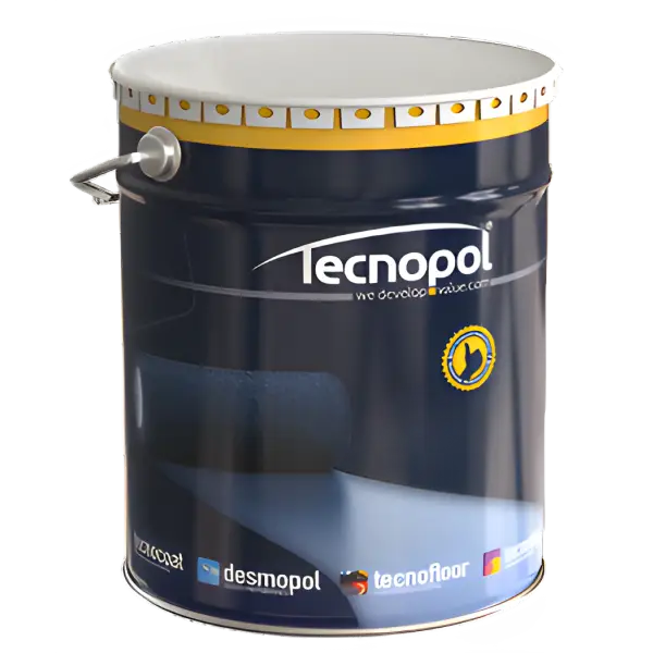 Blue and white paint can of Desmopol Roof Kit 2 covering 25m² displayed prominently