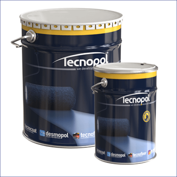 TECNOTOP 2C Two-component, aliphatic polyurethane resin suitable as a flooring and UV rays protection Two-component coloured, aliphatic, glossy finish, polyurethane solvent-based resin for decoration, flooring and protection of Tecnocoat and Desmopol waterproofing liquid systems. Once dried, it forms a hard, strong seamless and continuous film, with excellent adhesion and mechanical properties, resistant to weathering, extreme temperatures, resistant to the UV radiation.